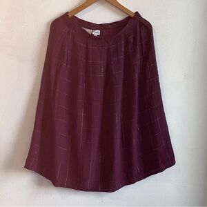 Soo Yung Lee 100% silk Chic Plum A-Line Skirt